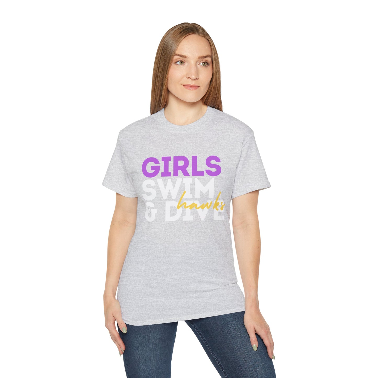 Hawks Girls Swim & Dive Section Cut Times Unisex Ultra Cotton Tee