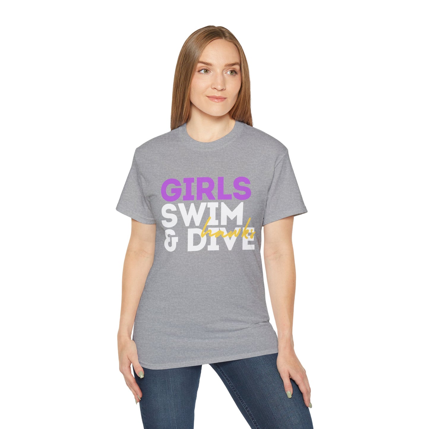 Hawks Girls Swim & Dive Section Cut Times Unisex Ultra Cotton Tee